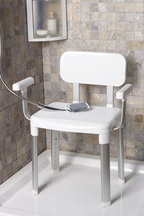 Cappadocia Paslanmaz Alüminyum Sırt ve Kol Destekli Yaşlı Engelli Banyo Sandalyesi (130 KG Kapasite) Image 1