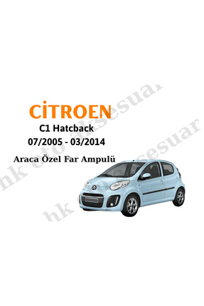 Citroen C1 Hatcback 07/2005 -03/2014 Araca Özel Kısa-Uzun Far h4 Image 0