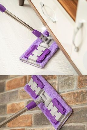 Yer Mopu Fayans Duvar Yüzey Temizlik Mikrofiber Mandallı Mop Temizlik Seti - Kova Mop Seti Image 0
