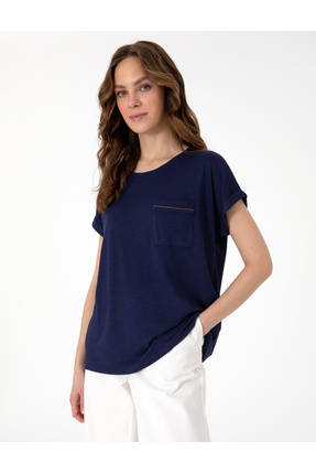 Lacivert Regular Fit Tişört 50301440-VR033 Image 0