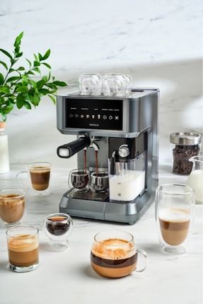 MyCaffe Barista S10 Entegre Süt Hazneli Otomatik Espresso Latte ve Cappuccino Mak. GalaxyGrey Image 0