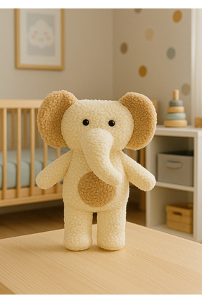 35 Cm Sevimli Fil Uyku Arkadaşı - Teddy Kumaş Image 0