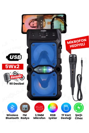 Outdoor Parti Hoparlörü Bluetooth Hoparlör 3 Inç × 2 Kablosuz Speaker Ses Bombası Radyo-usb-tf Giriş Image 0