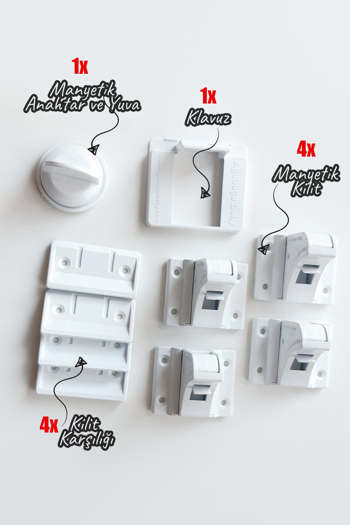 - کابینت مغناطیسی مخفی/قفل کشو - 4 قفل