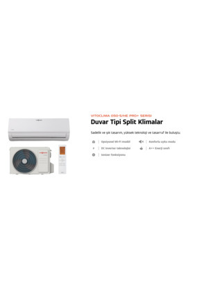Vitoclima 050 Pro 18.000 Btu Inverter Split Klima R32 A Beyaz 2025 (MONTAJ DAHİL) Image 0