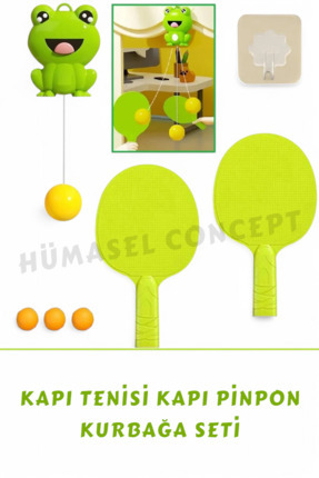 Kapı Tenisi Asılı Masa Tenisi Raket Topu Seti Iç Mekan Çocuk Kurbağa 2 Kişilik Kapı Pinponu Set Image 0