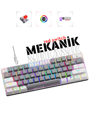 Mekanik Oyuncu Klavyesi Red Switch RGB Led Işıklı Kablolu Gaming Klavye Image 0
