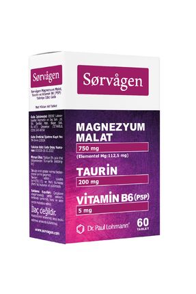 Magnezyum Malat, Taurin Ve Vitamin B6 (p5p) 60 Tablet Image 0