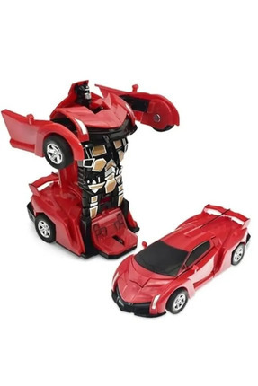 Transformers Robot Çek Bırak Kendiliğinden Robota Dönüşen Lamborghini Araba Kırmızı Image 0