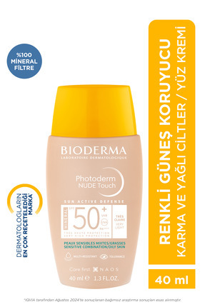 Photoderm Nude Touch SPF50+ Very Light Karma Yağlı Ciltler Kapatıcı Etkili Renkli Güneş Kremi 40 ml Image 0