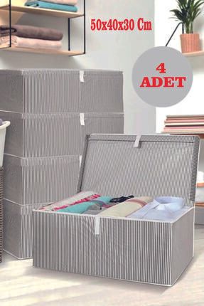4 Adet Kapaklı Kutu Hurç Mega Boy 50*40*30* Çok Amaçlı Kutu Hurç Image 0