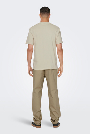 ONSMAX LIFE SS STITCH TEE NOOS Erkek Sarı T-Shirt - 22025208 Image 3