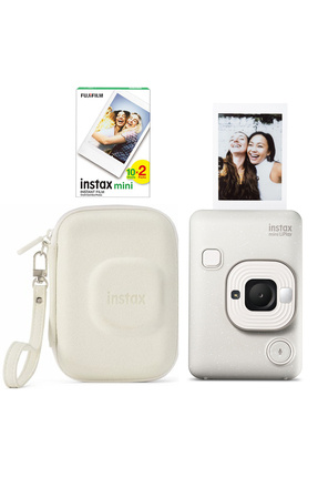 Instax Mini LiPlay Hybrid Misty White Fotoğraf Makinesi 20'li Film Çantalı Set Image 0