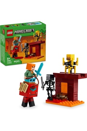 ® Minecraft Nether Lav Savaşı 21266 – 6+ Çocuklar için Figür İçeren Oyuncak Yapım Seti (99 Parça) Image 0