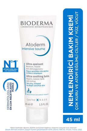 Atoderm Intensive Balm Atopi Eğilimli Ciltler için Seyahat Boy Nemlendirici ve Onarıcı Krem 45 ml Image 0