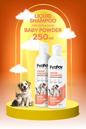 Kedi ve Köpekler için Bebek Pudralı Şampuan 250 ML x2 Adet Image 0