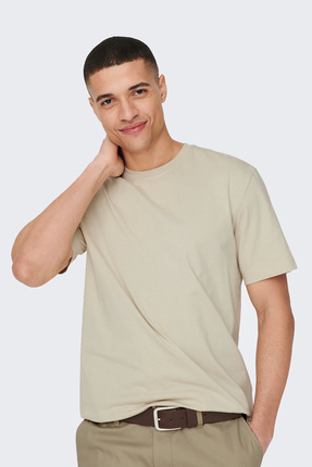 ONSMAX LIFE SS STITCH TEE NOOS Erkek Sarı T-Shirt - 22025208 Image 5