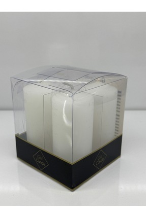 4 LÜ BEYAZ TAKOZ MUM ÇAP 3 CM BOY 8 CM Image 0