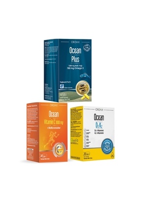 1200mg Balık Yağı + 1000mg C Vitamini + D3k2 Vitamini Damla Avantaj Paketi Image 0