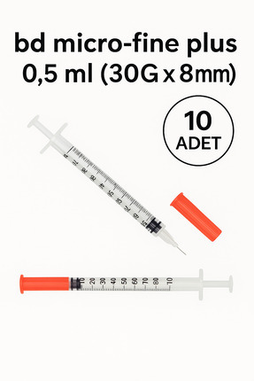 Botox Prp Mezoterapi Enjektör Işlem Iğnesi 0.5 ml (30 GR*8MM) 10 Adet Sterilinli Image 0