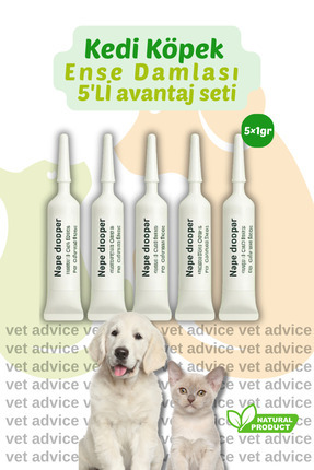 Kedi Köpek Iç Dış Deri Tüy Bakım Damlası Parazit Bitkisel 5'li Tüp Set Image 0