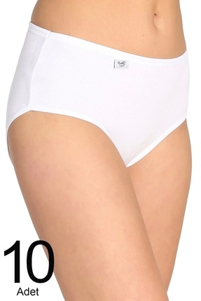 Kadın Beyaz 10'lu Paket Likralı Bato Külot Elf568t0924ccm10 Image 0