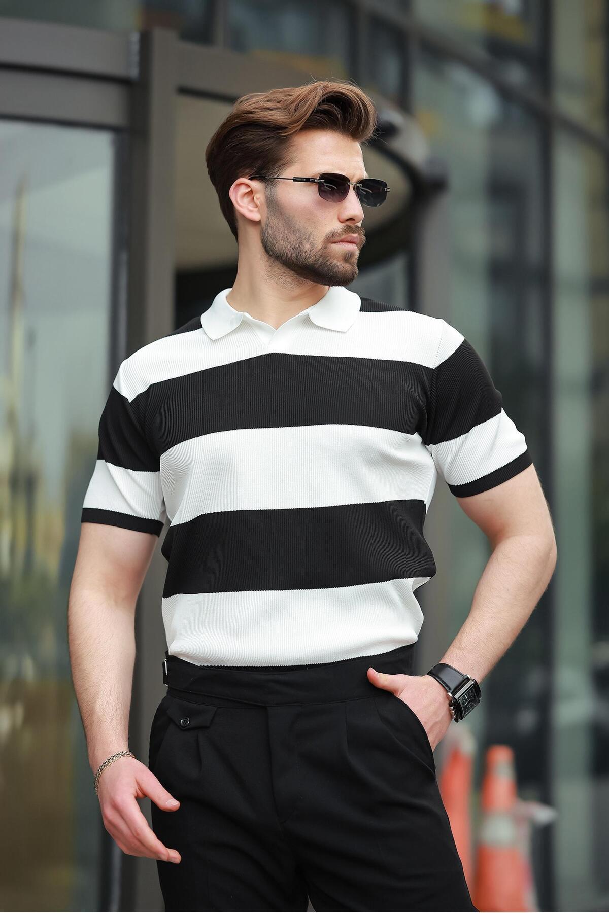 یقه سیاه چوگان دستمال مردانه t -shirt e7411