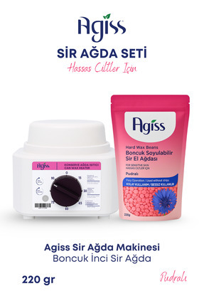 Sir Ağda Makinesi + 1 Adet Hassas Ciltler Için 220 Gr Boncuk Soyulabilir Inci El Ağda 5 Spatula Seti Image 0
