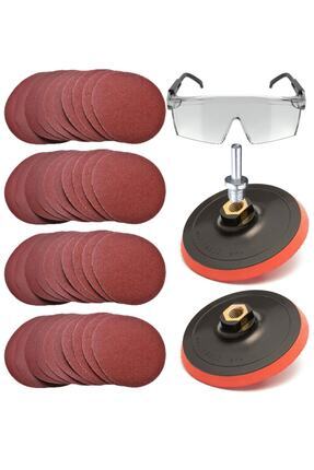 Cırt Zımpara Seti + Matkap Aparatı + Gözlük 115 mm(40 Parça) Image 0