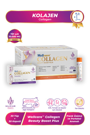 Collagen Beauty Boost Plus Frenk Üzümü & Portakal Aromalı 10.000 mg - 30 Tüp & 30 Silisyum Kapsül Image 0