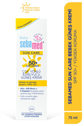 Baby SPF 50+ UVA - UVB Filtresi ve E Vitamini Etkili Çok Yönlü Koruyucu Çocuk Güneş Kremi 75 ml Image 1
