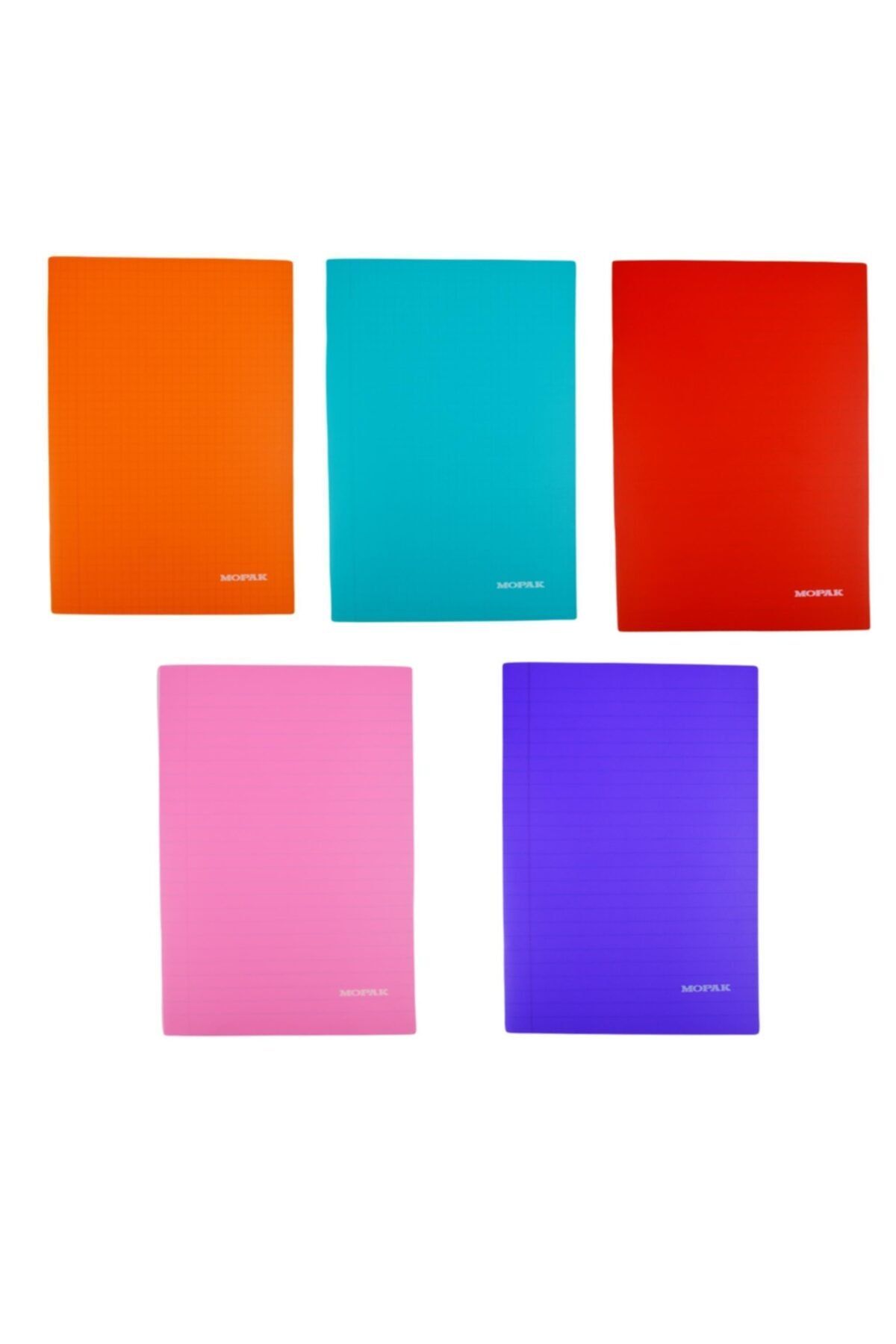 Mopak A5 40 Yaprak Plastik Kapak Dikişli 3 Kareli + 2 Çizgili Defter