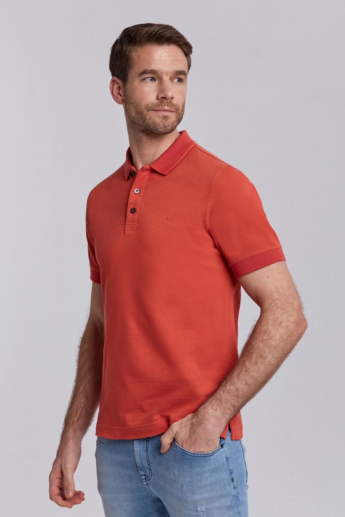 Hemington Erkek Kırmızı Pike Örgü Polo Yaka T-shirt
