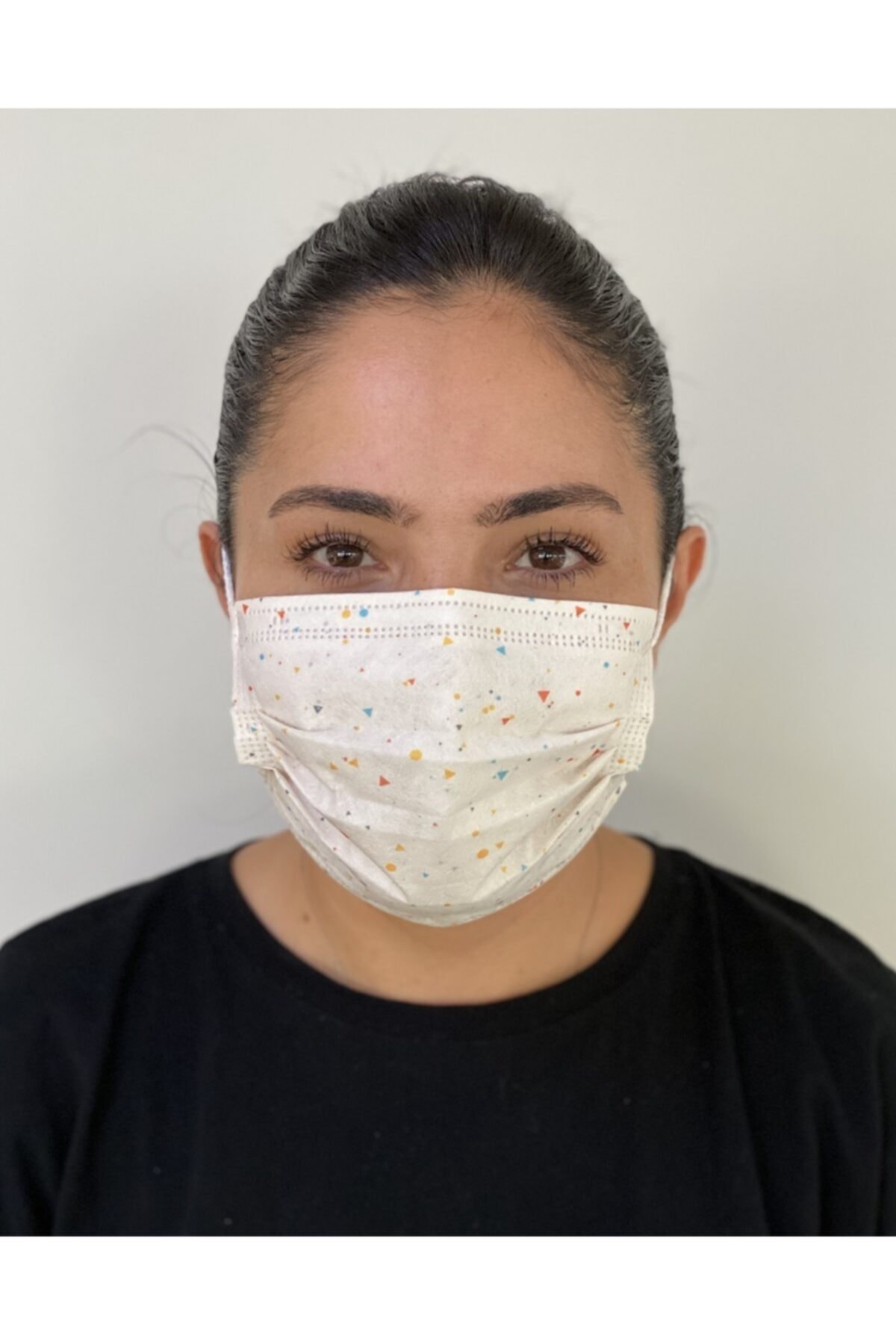 Bosmax 10 Adet Desenli Baskılı 3katlı Burun Telli Maske