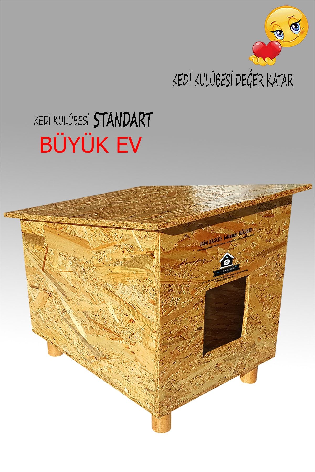 Kedi Kulübesi Kedi Evi - Standart Büyük Ev (su Geçirmez Dış Mekan) Kedi Yuvası-kedi Yatağı