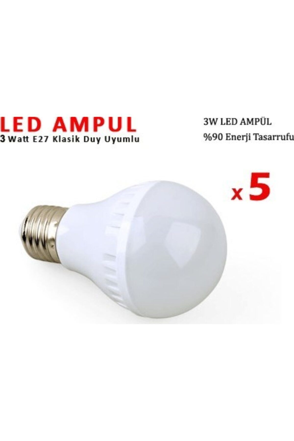 Firsat Ayi 3w Enerji Tasarruflu Led Ampul ( 5 Adet )