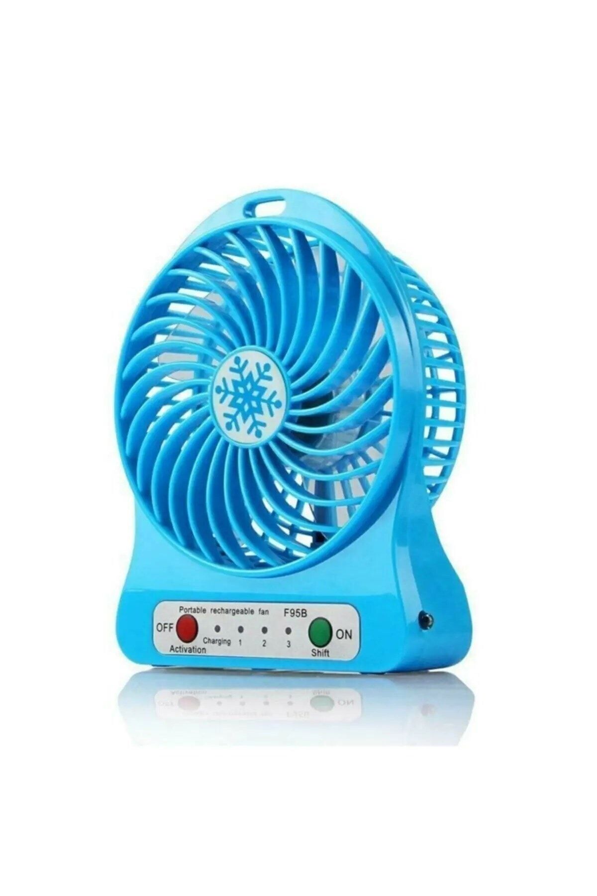 Firsat Ayi 3 Kademeli Şarjlı Masa Üstü Usb Mini Taşınabilir Vantilatör Fan Mavi