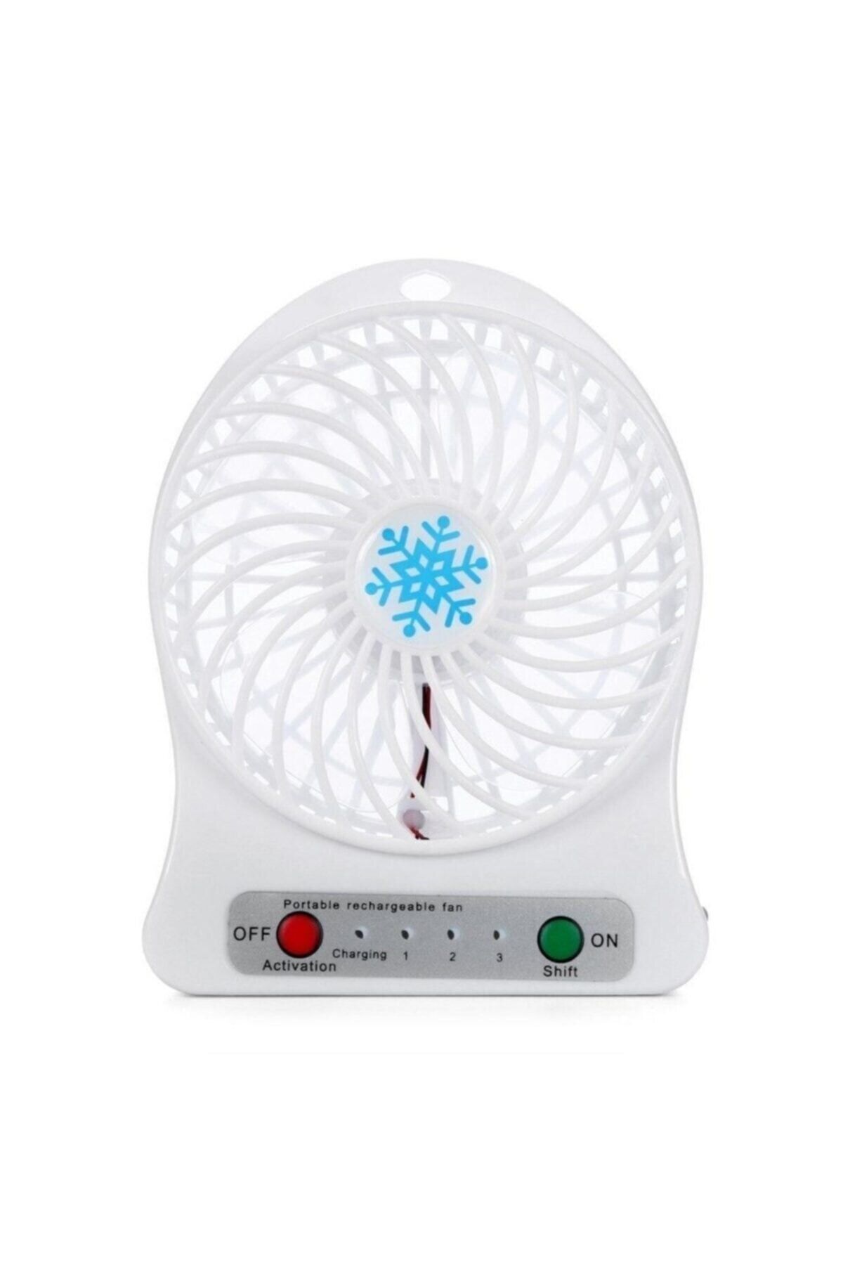 Firsat Ayi Masa Üstü Şarjlı Mini Vantilatör 3 Kademeli Usb Mini Fan Beyaz
