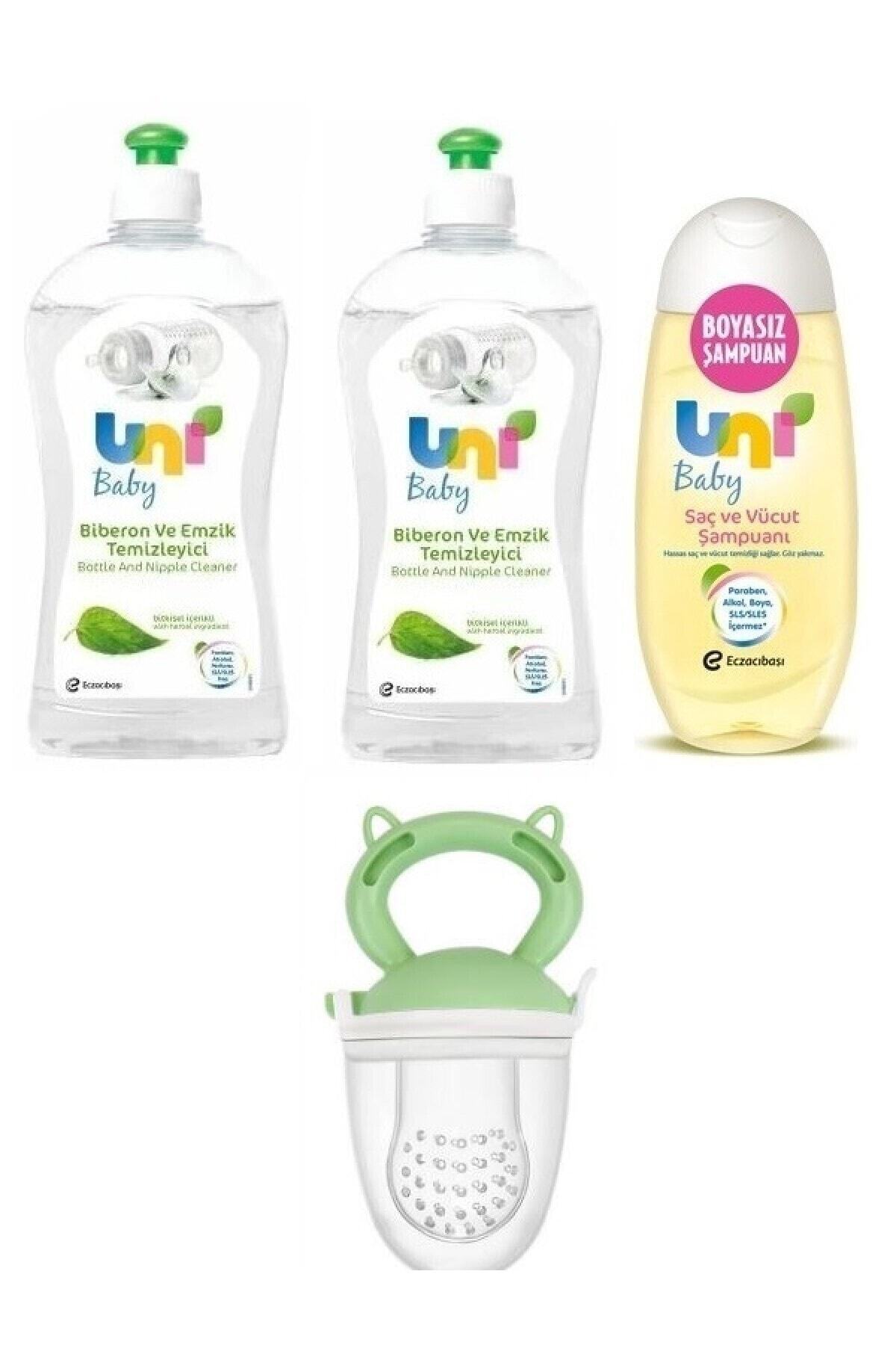 Uni Baby Temizleyici 500 Ml*2+hipoalerjenik Şampuan 200 Ml+meyve Süzgeci Yeşil