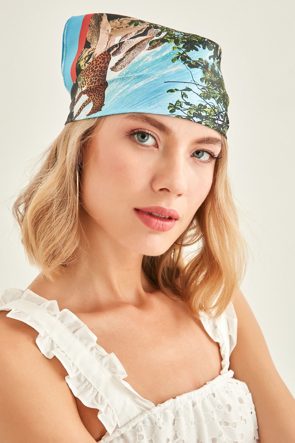 YLondon 13705 Mavi Bandana Fular
