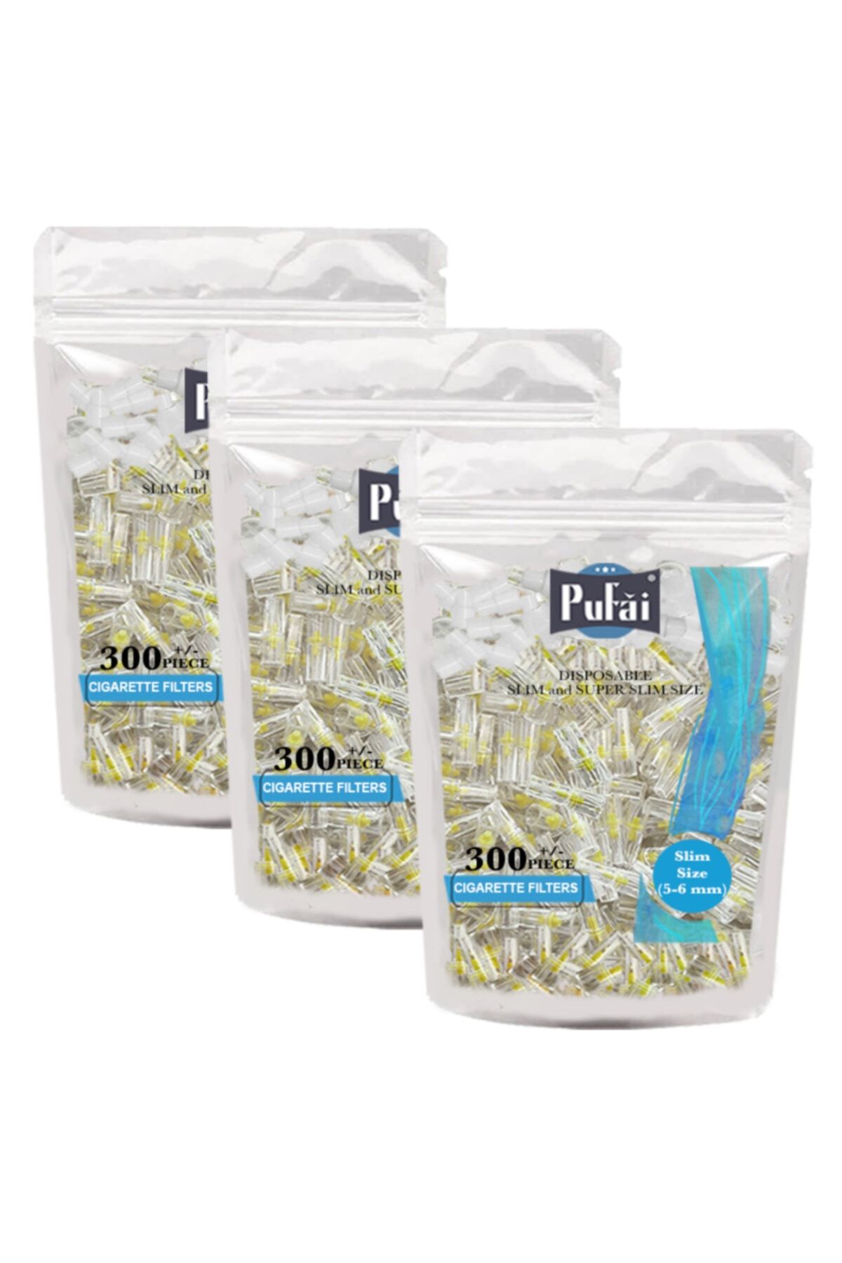 Pufai Süper Slim Ağızlık Tar Süzen 5mm 6 Mm Uyumlu Filtre 900 Adet 3 Paket
