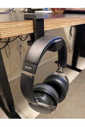 Şık Masa Kenarı Asılabilir Kulaklık Standı - Kulaklık Tutucu Masa Askılığı Gri Siyah Beyaz Image 2