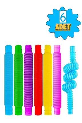 Uzayan Boru Oyuncak Hortum Orijinal Türk Malı 6 Adetli Pop Tubes Eğitici Katlanır Image 0