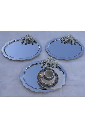 3LÜ OVAL LUX BROŞ AKSESUARLI KAHVE SUNUMTAPSİSİ Image 0