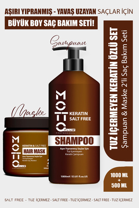 Tuzsuz Şampuan 1lt Keratin Saç Maskesi 500ml Image 0