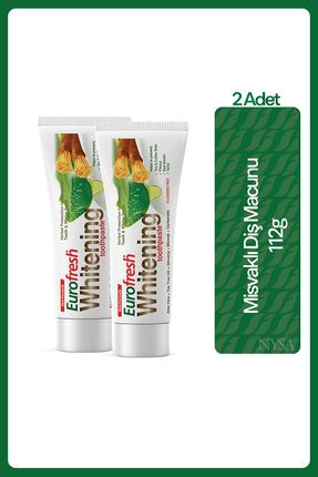 FARMASİ EUROFRESH WHİTENİNG ALOE VERAL MİSVAKLI DİŞ MACUNU 112G 2' Lİ SET Image 0