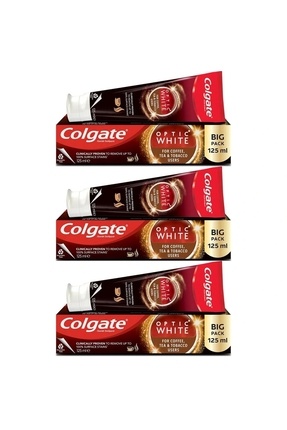 Optic White Kahve, Çay ve Tütün Kullanıcıları Için Beyazlatıcı Diş Macun 125 ml + 3 Adet Image 0