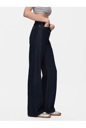 Vıonne H Geniş Paça Yüksek Bel Jean Pantolon Image 3