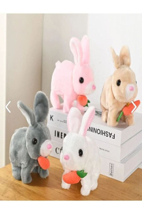 Sesli Pilli Zıplayan Hareketli Havuçlu Peluş Tavşan 18x17 Cm 1 ADET, Image 0