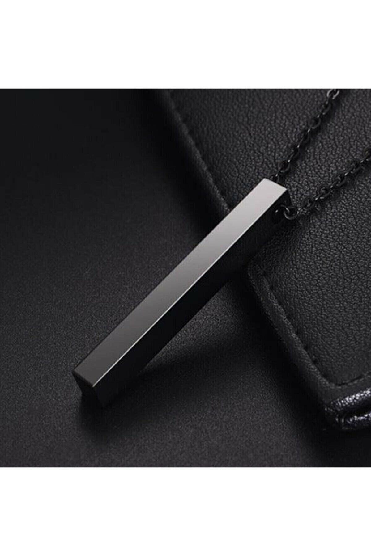 گردنبند مردانه مستطیل مشکی 70 سانتی متری گردنبند مورات بوز